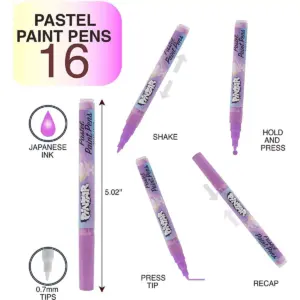 Pintar Art Supply Acrylic Pastel Paint 0.7mm Ultra Fine Tip Pens