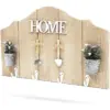 Juvale Rustic White Wooden Wall Mounted Coat Rack with 4 Hooks for Home Decor (15.5 x 9 In)