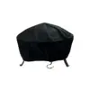 Sunnydaze Outdoor Heavy-Duty Weather-Resistant Vinyl PVC Round Fire Pit Cover with Drawstring Closure - 36" - Black