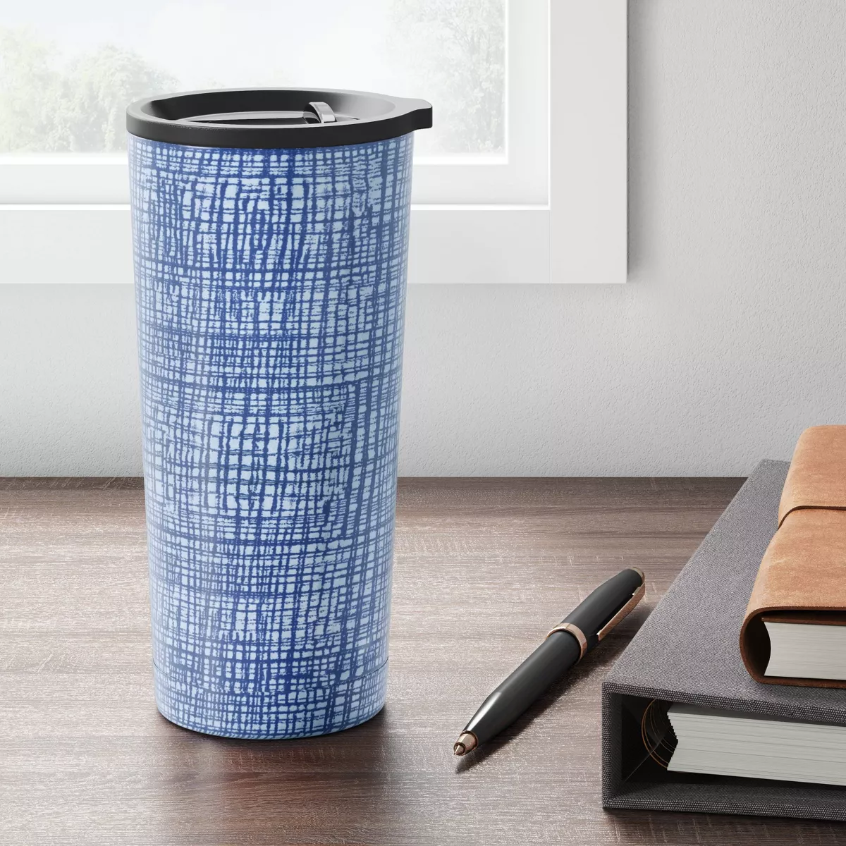 19oz Stainless Steel Vacuum Coffee Tumbler with Slide Lid Crayon Texture - Room Essentials™