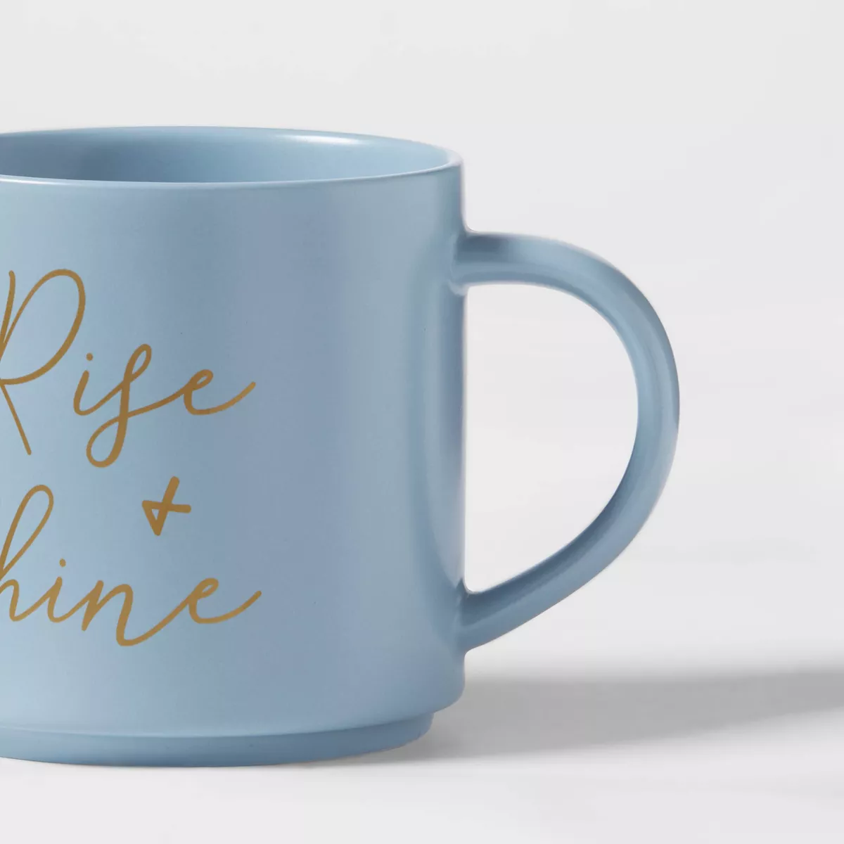 16oz Stoneware Rise and Shine Stacking Mug Blue - Threshold™