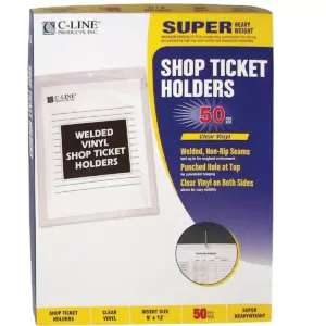 C-Line Clear Vinyl Shop Ticket Holder Both Sides Clear 50