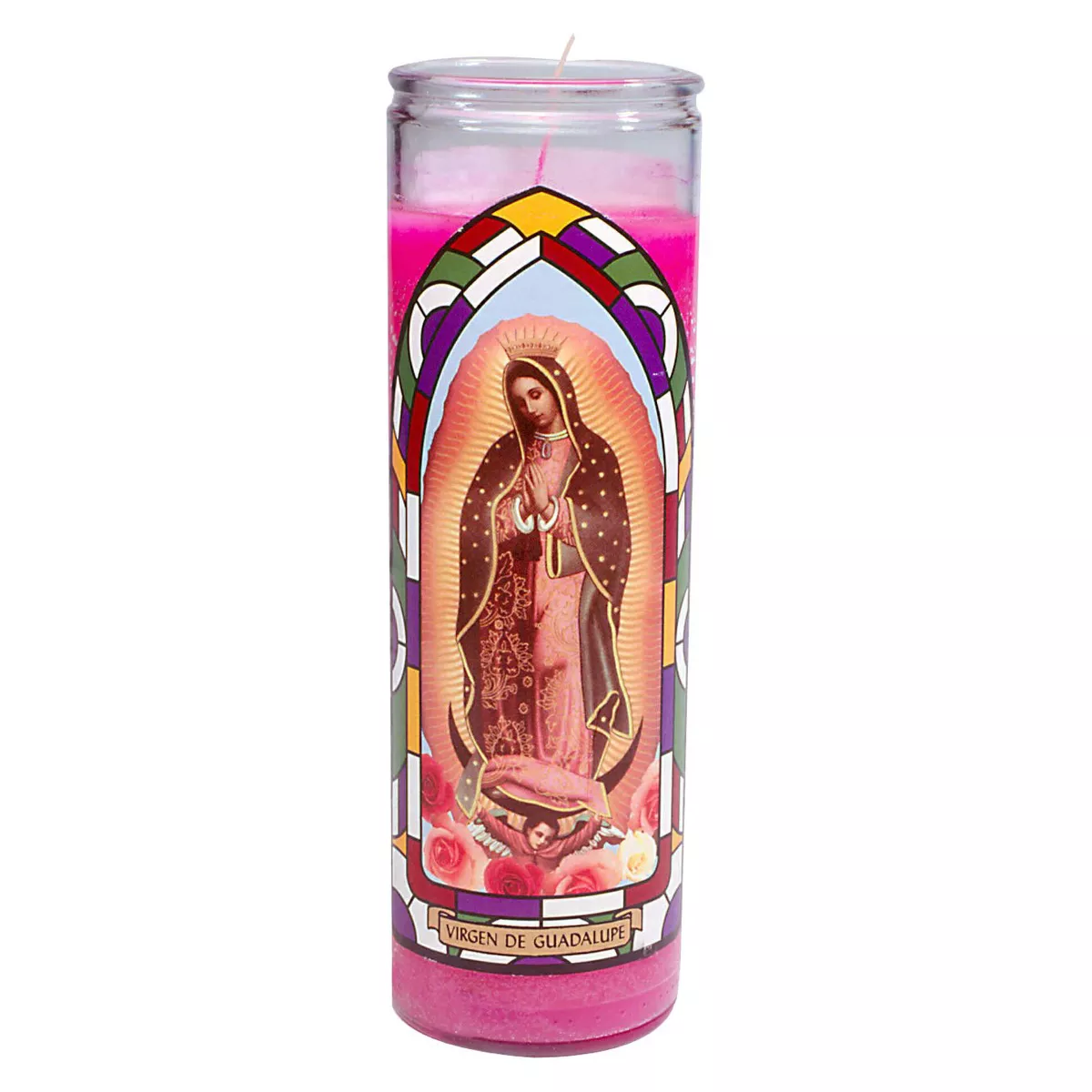 Jar Candle Virgen De Guadalupe Pink - Continental Candle