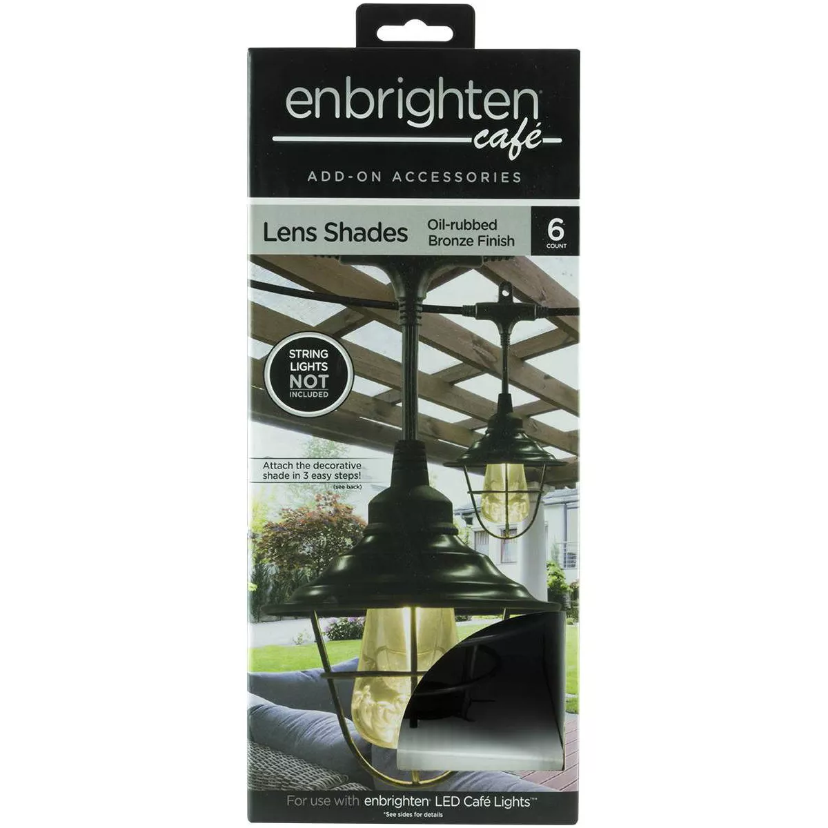 6pk Outdoor Shade - Oil Rubbed Bronze - Enbrighten