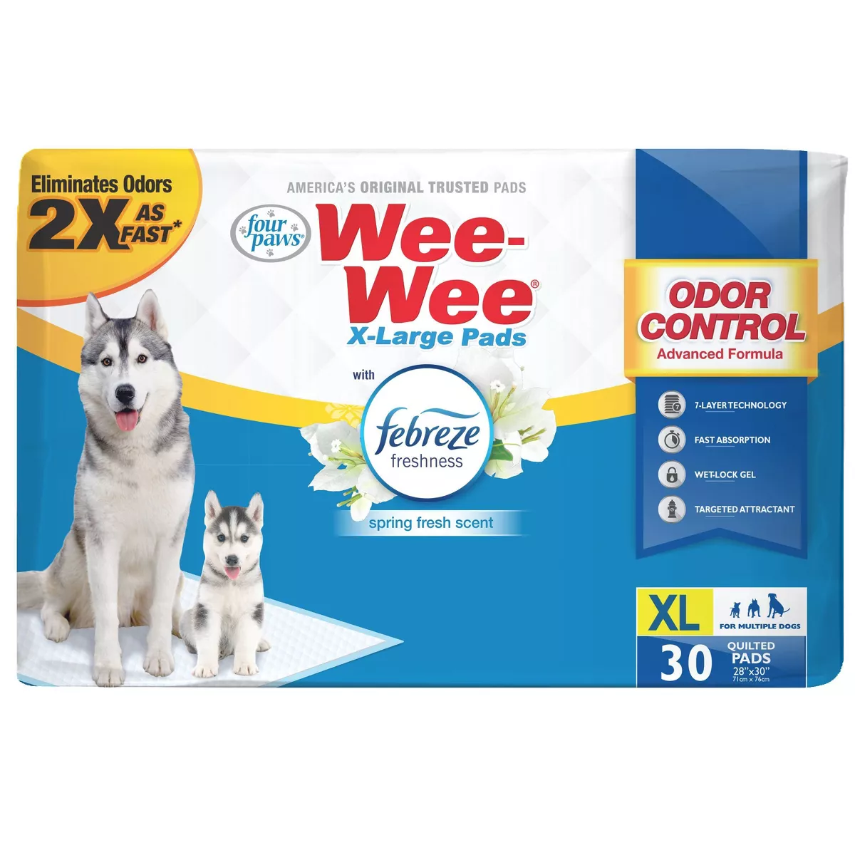 Four Paws Wee-Wee Febreze Pads - XL - White - 30ct