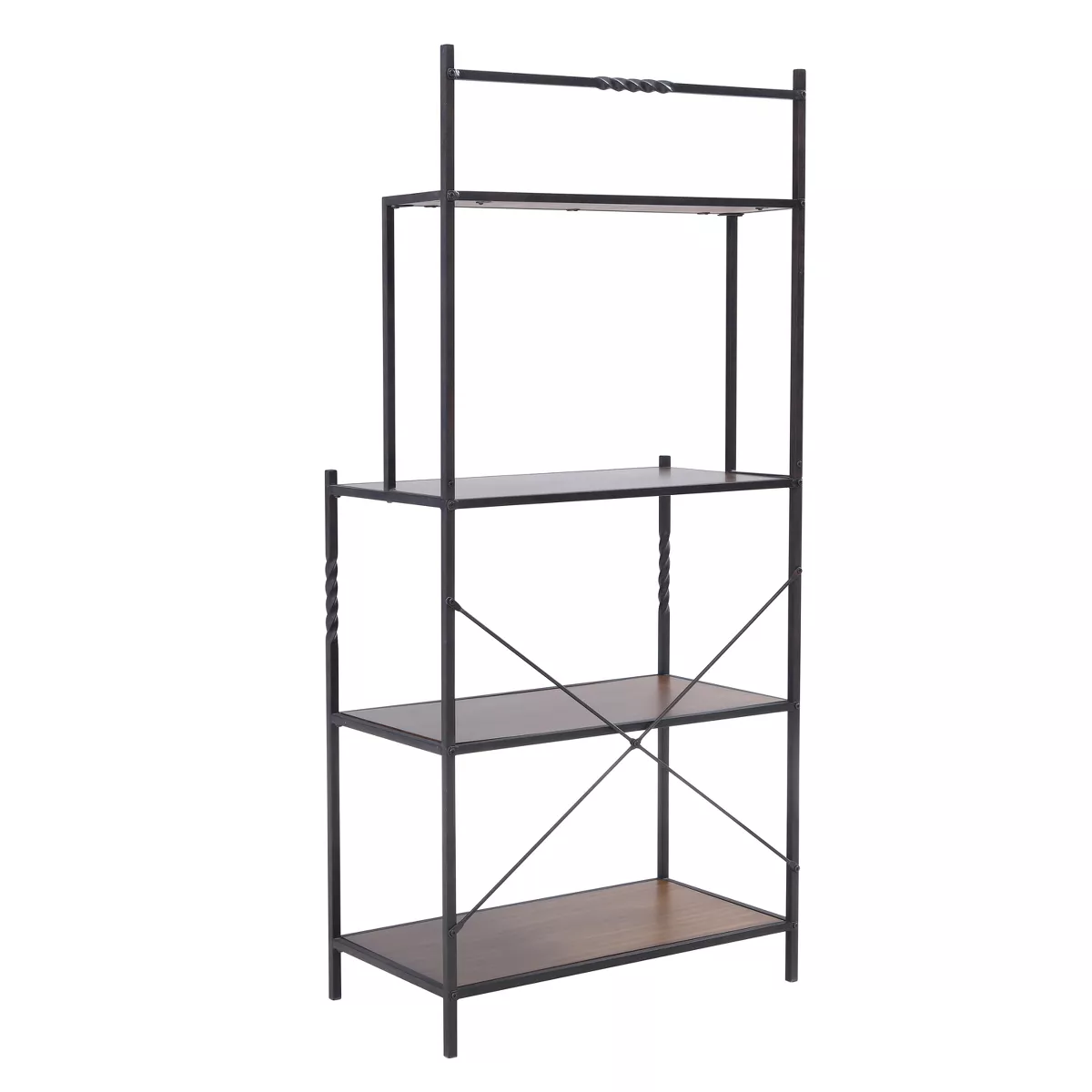 Alee Bakers Rack Rustic Brown With Dark Distressed Pine - Aiden Lane