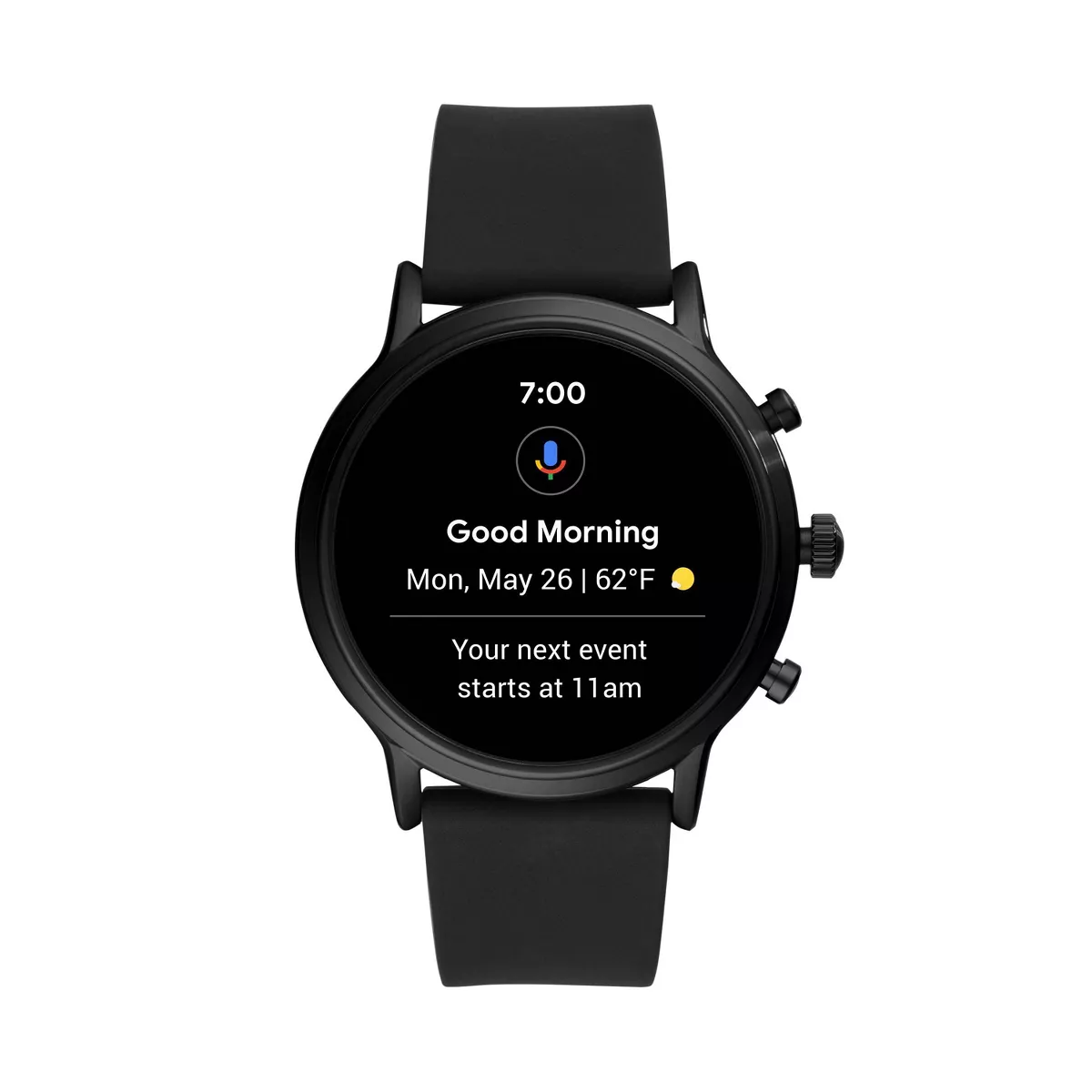Fossil Gen 5 Smartwatch Carlyle HR 44mm - Black with Black Silicone