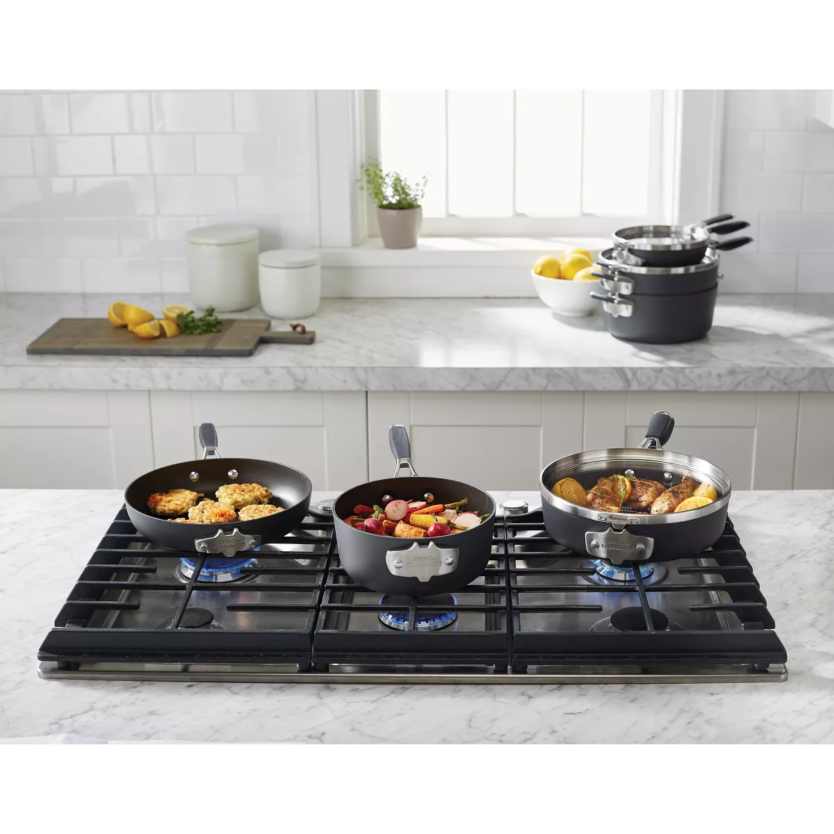 Calphalon Select 9pc Space Saving Hard-Anodized Nonstick Cookware Set