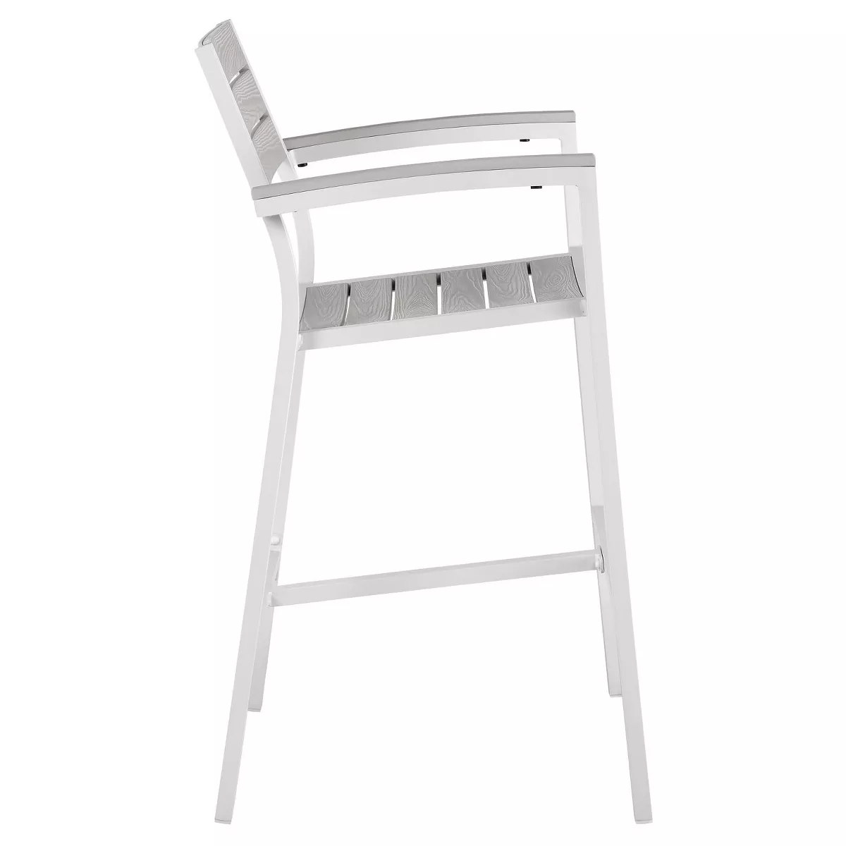 Maine Bar Stool Outdoor Patio Set of 2 in White Light Gray - Modway
