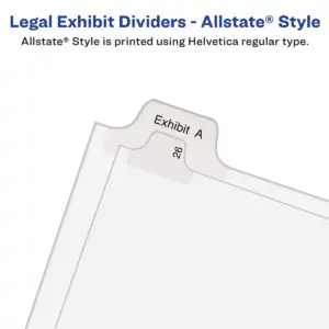 Avery Allstate-Style Legal Exhibit Side Tab Dividers 25-Tab 176-200 Letter White 82190