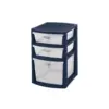 Sterilite 3 Drawer Utility Storage Cart Deluxe Tower Navy