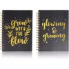 Paper Junkie 2-Pack Black Gold Foil Motivational Spiral Lined Notebooks Journals (5.25 x 8.25 in, 160 Page)