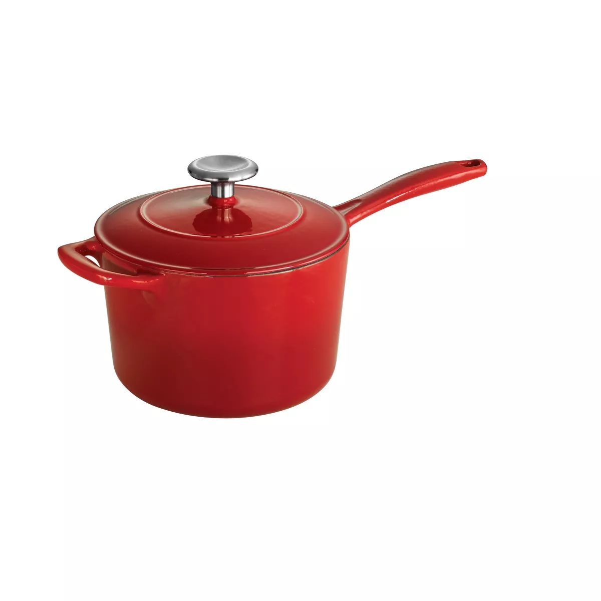Tramontina Gourmet 2.5qt Enameled Cast Iron Sauce Pan with Lid Red