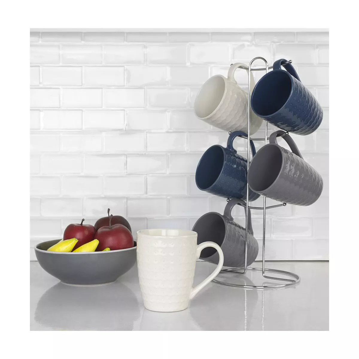 Home Basics 11 oz. 6-Piece Diamond Mug Set