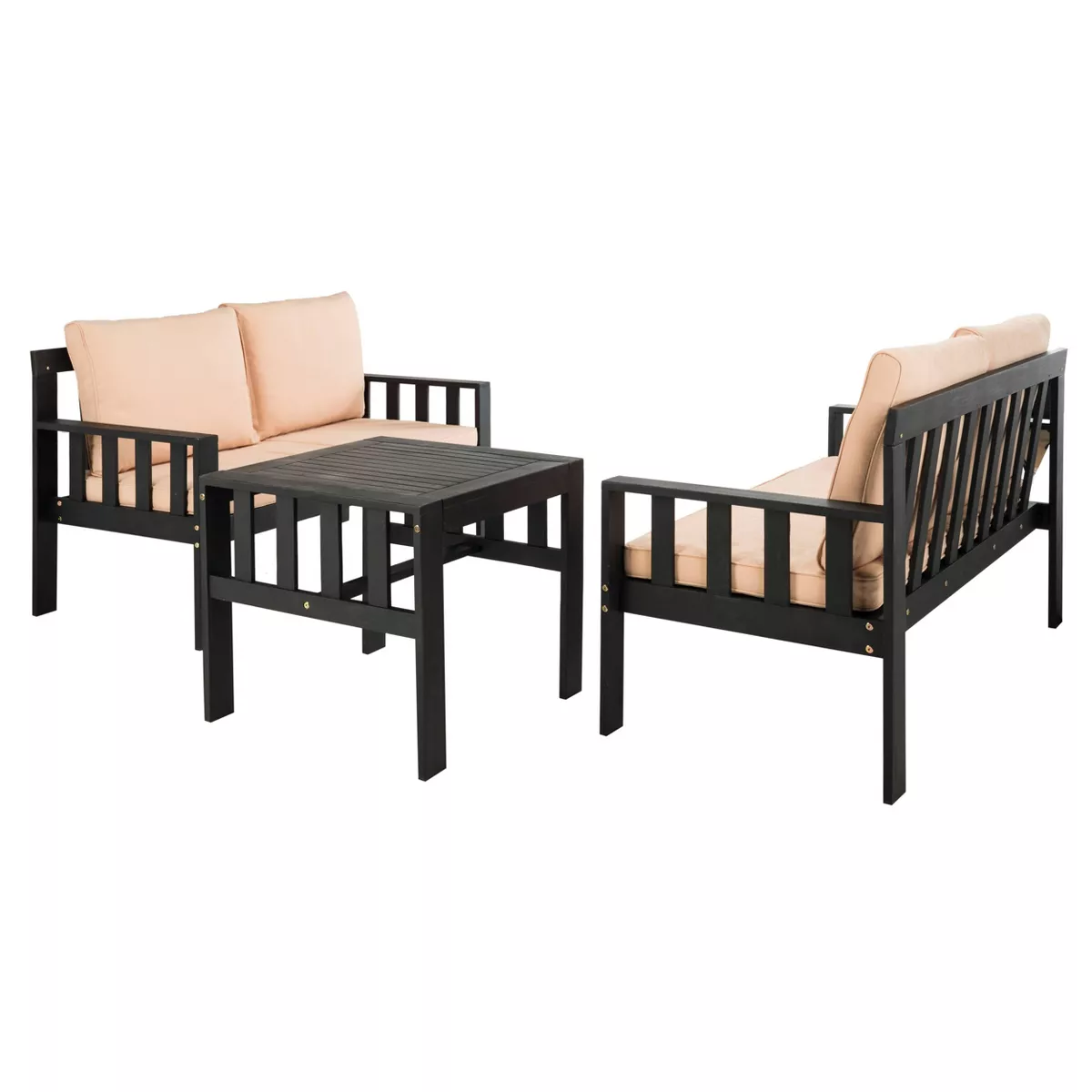3pc Lardner Living Set - Dark Slate Gray/Sahara Beige - Safavieh