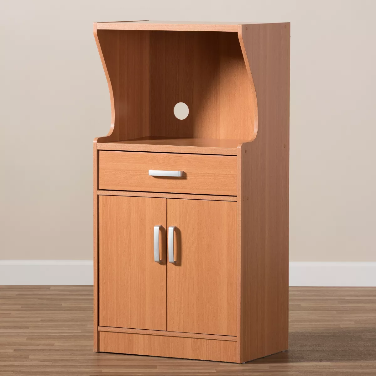 Lowell Modern and Contemporary Wood Finish Kitchen Cabinet Brown - Baxton Studio