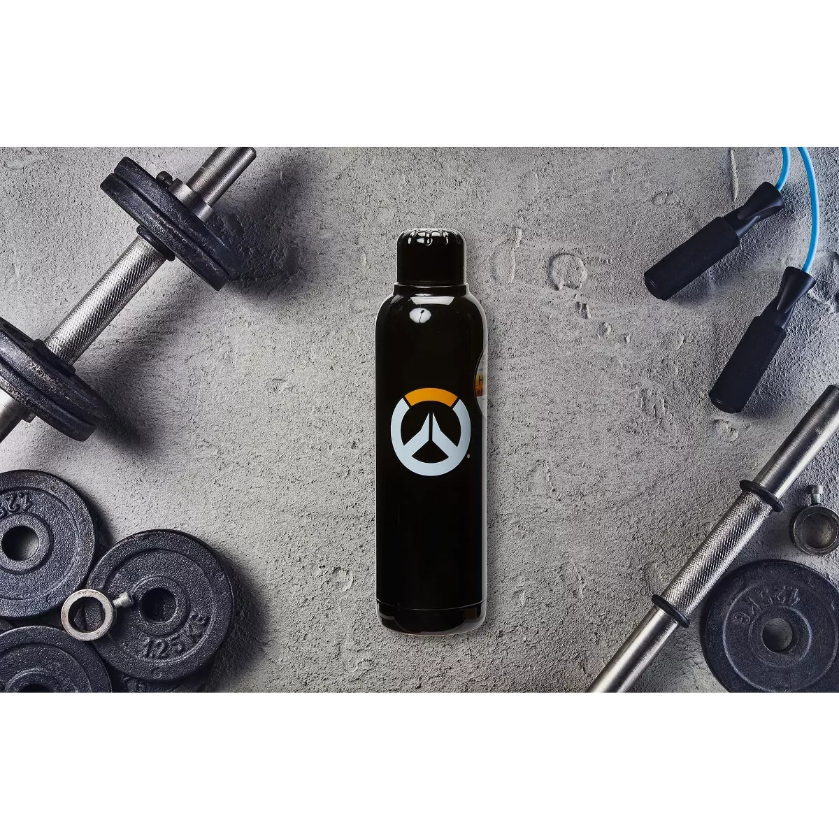 Just Funky Overwatch Logo Black Double Wall Stainless Steel Water Bottle | Holds 17 Ounces