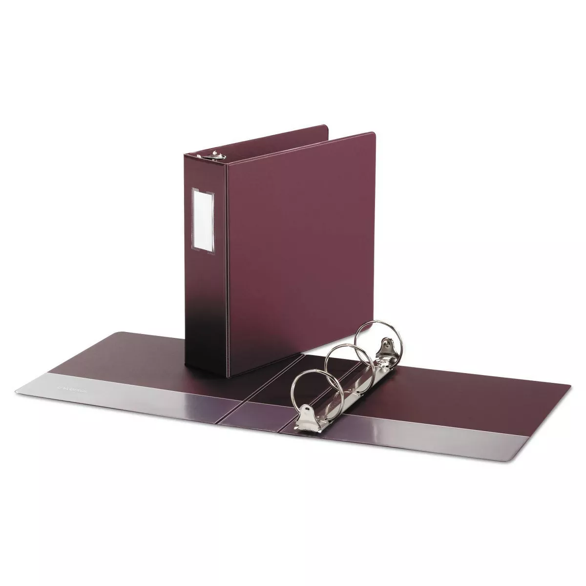 Universal Suede Round Ring Binder With Label Holder, 3