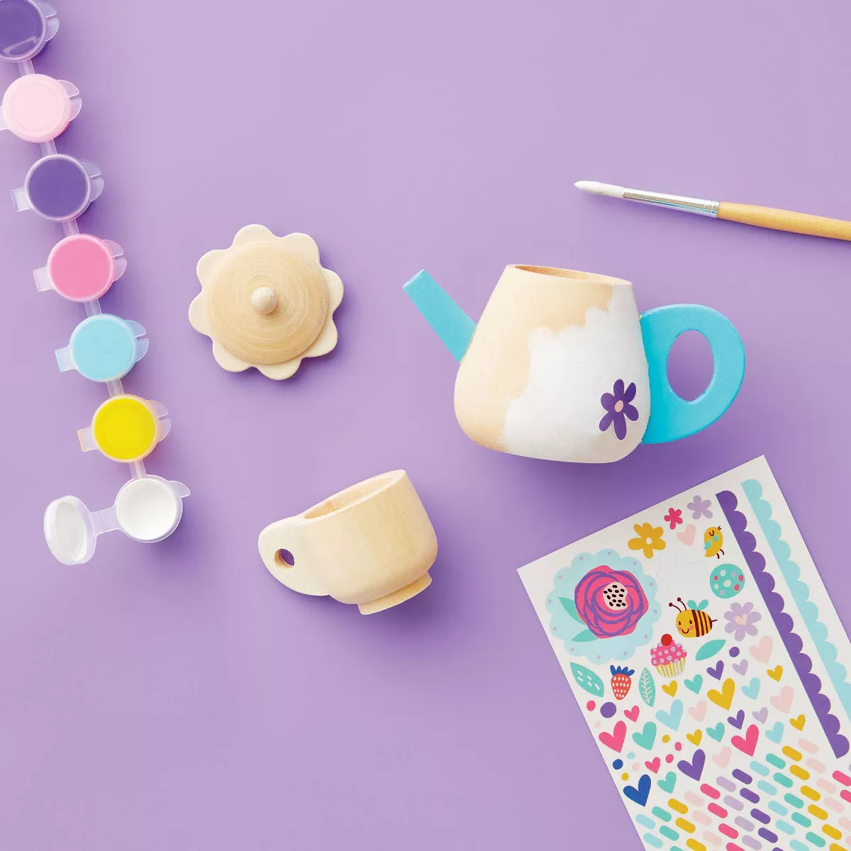 Paint-Your-Own Wood Tea Set Kit - Mondo Llama™