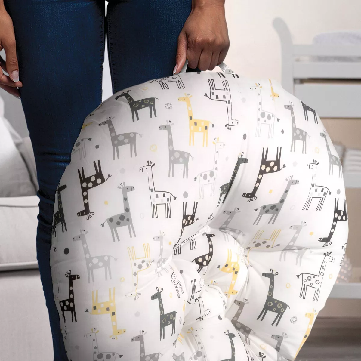 Boppy Original Newborn Lounger - Gray/Gold Giraffe