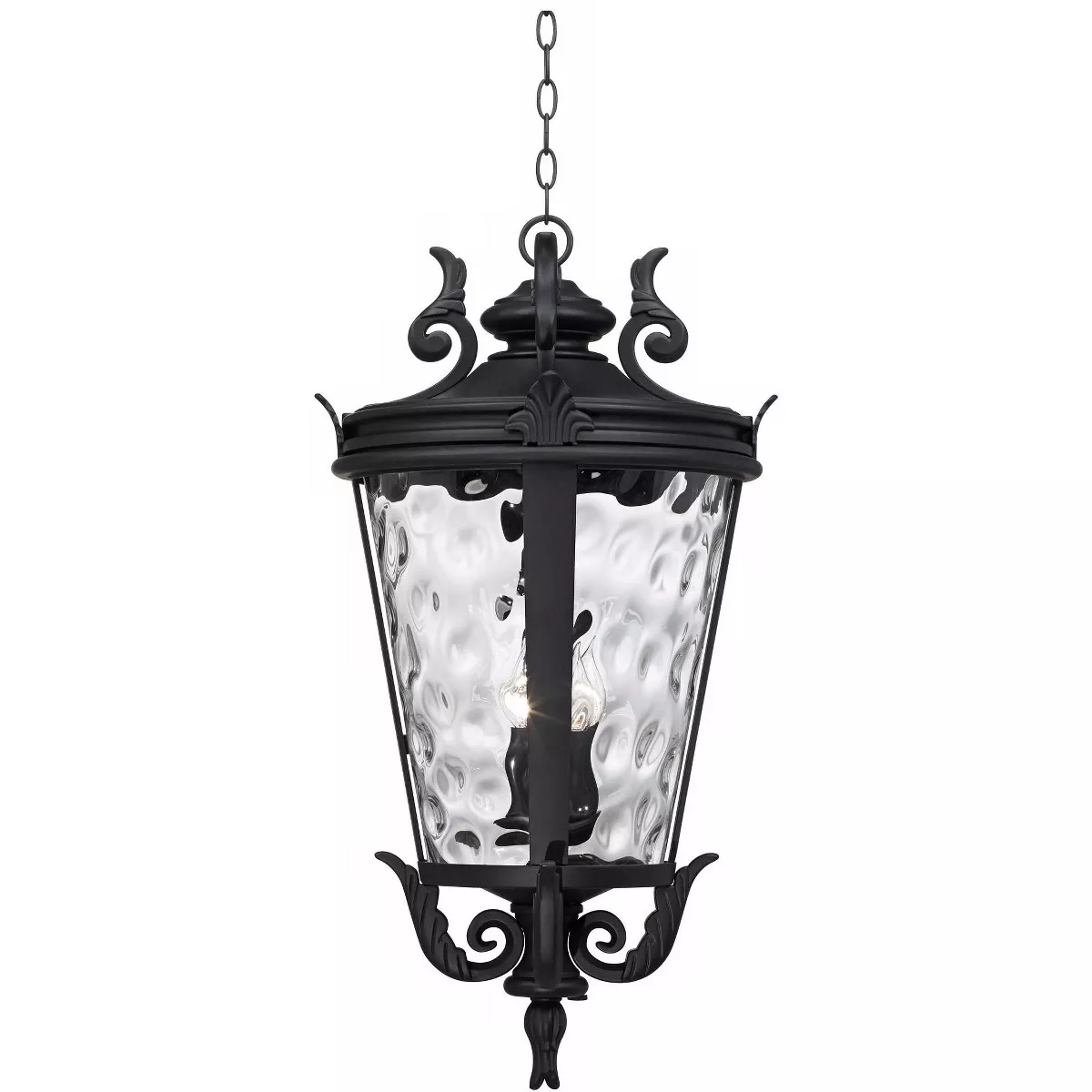 John Timberland Traditional Outdoor Light Hanging Textured Black Scroll 30