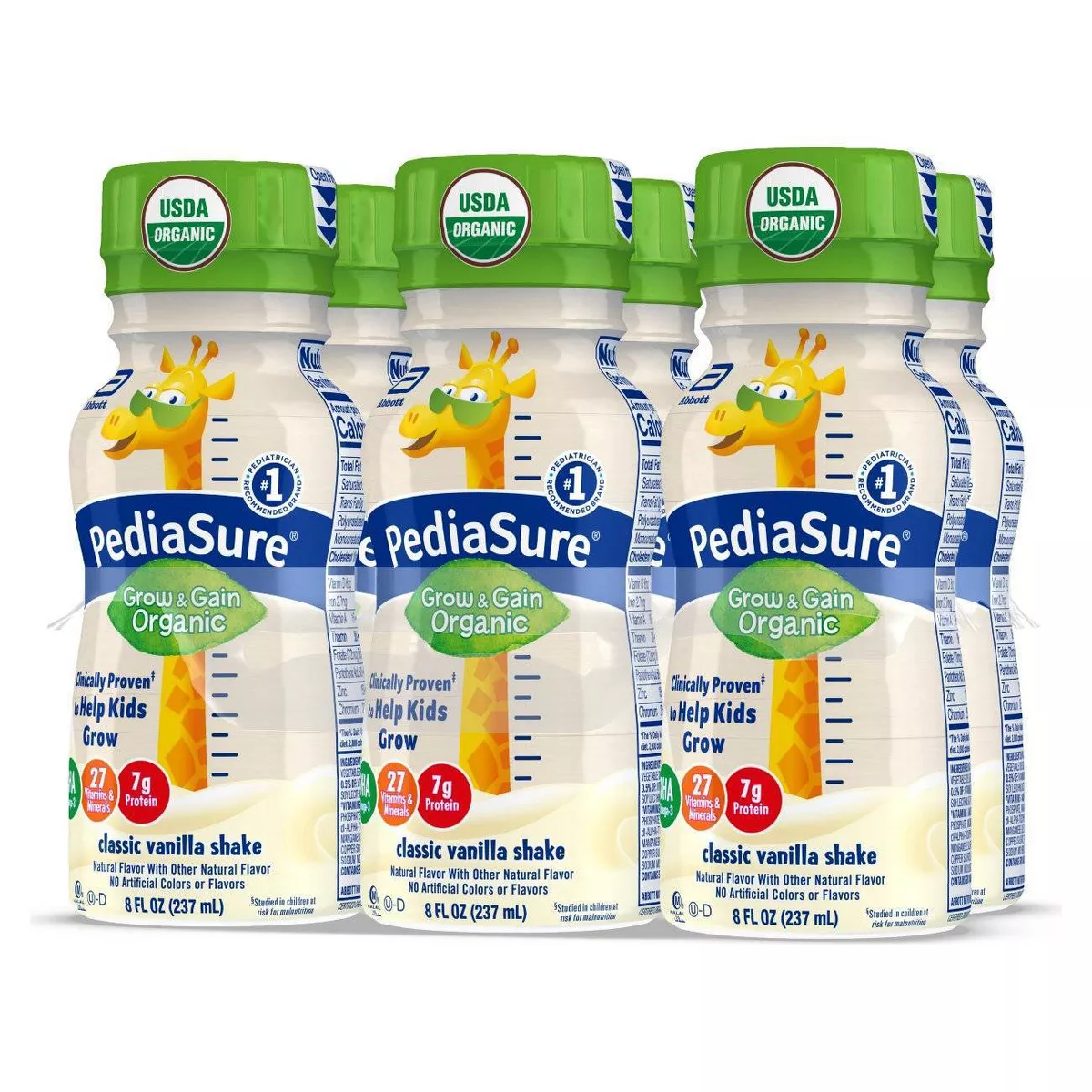 PediaSure Organic Kids Nutritional Vanilla Shake - 6pk/48 fl oz