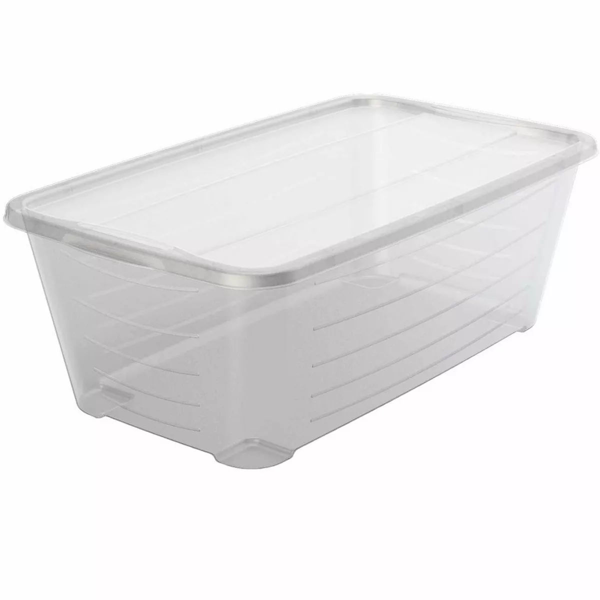 Life Story 6 Quart Small Rectangular Clear Plastic Lidded Storage Shoe Box for Home and Closet Organization, 4 Pack