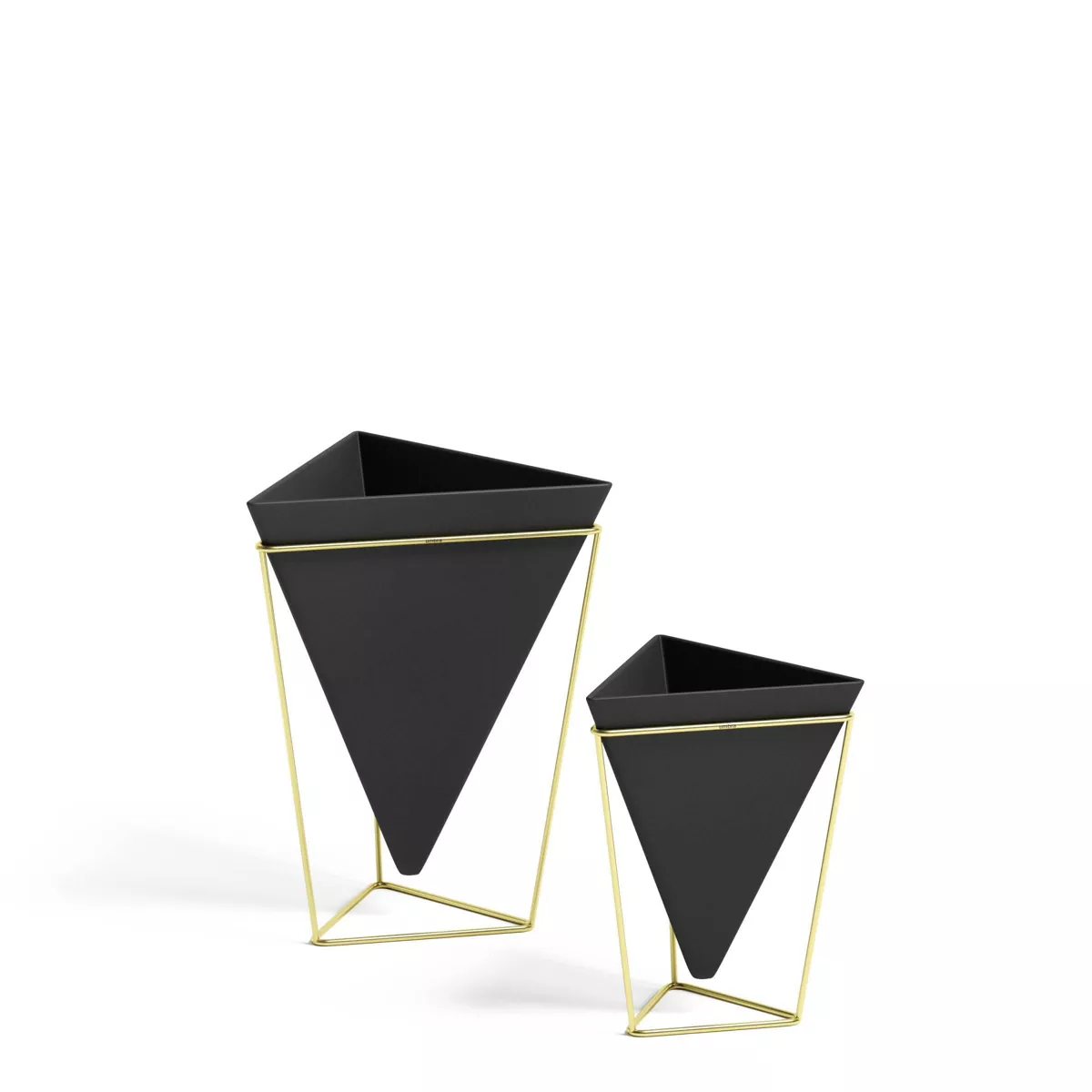 Set of 2 Trigg Tabletop Vessels Black/Brass - Umbra