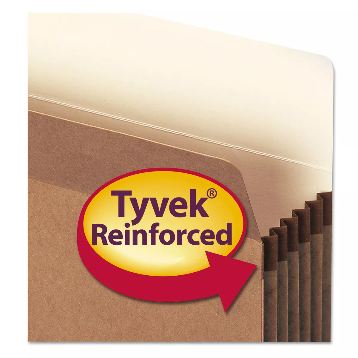 Smead 100% Recycled Pocket 5 1/4 Inch Exp Letter Redrope 10/Box 73206