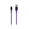 Monoprice USB 2.0 Micro B to Type A Charge and Sync Cable - 1.5 Feet - Purple | Durable, Kevlar-Reinforced Nylon-Braid - AtlasFlex Series