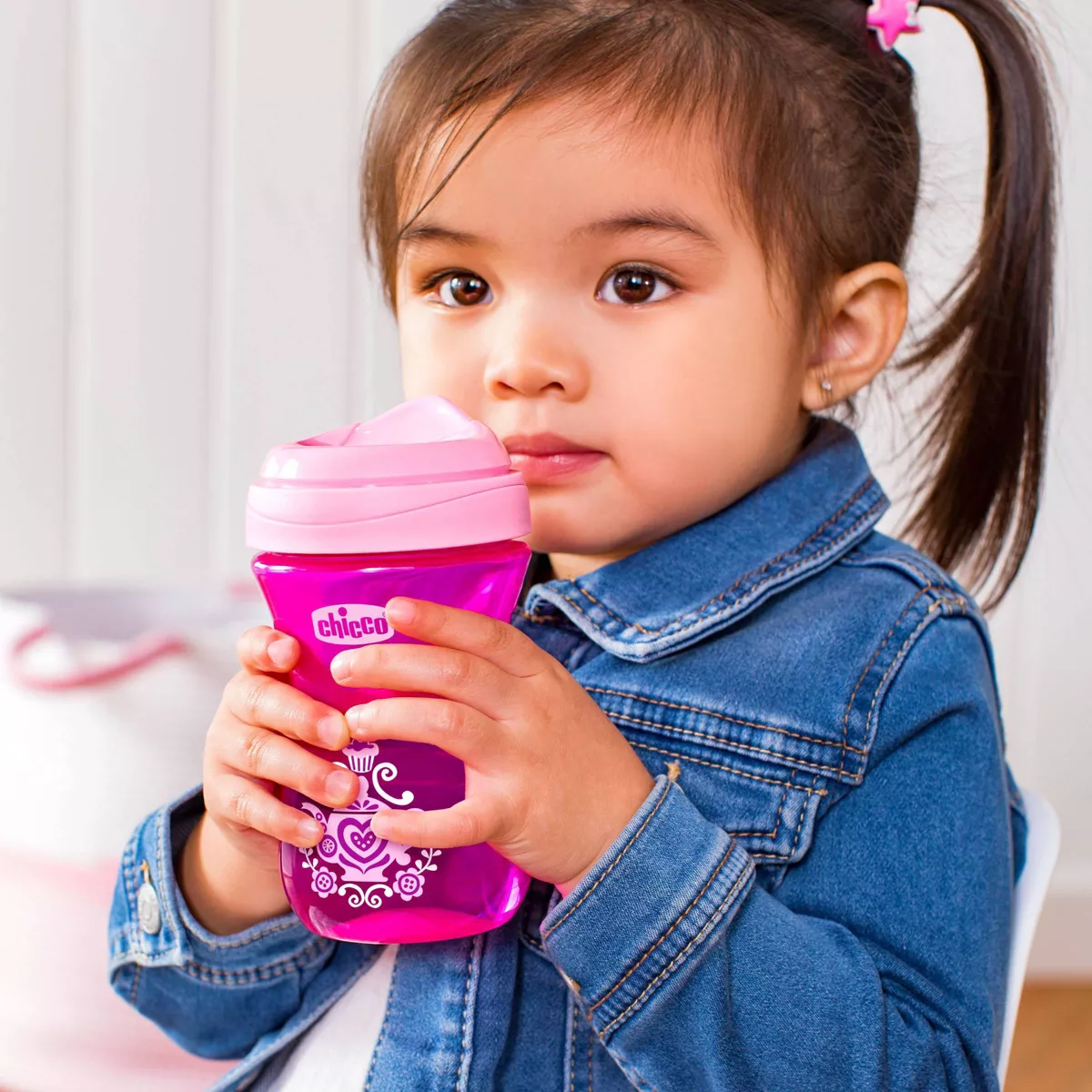 Chicco Rim Spout Trainer Sippy Cup 9M+ - Pink/Purple 9oz