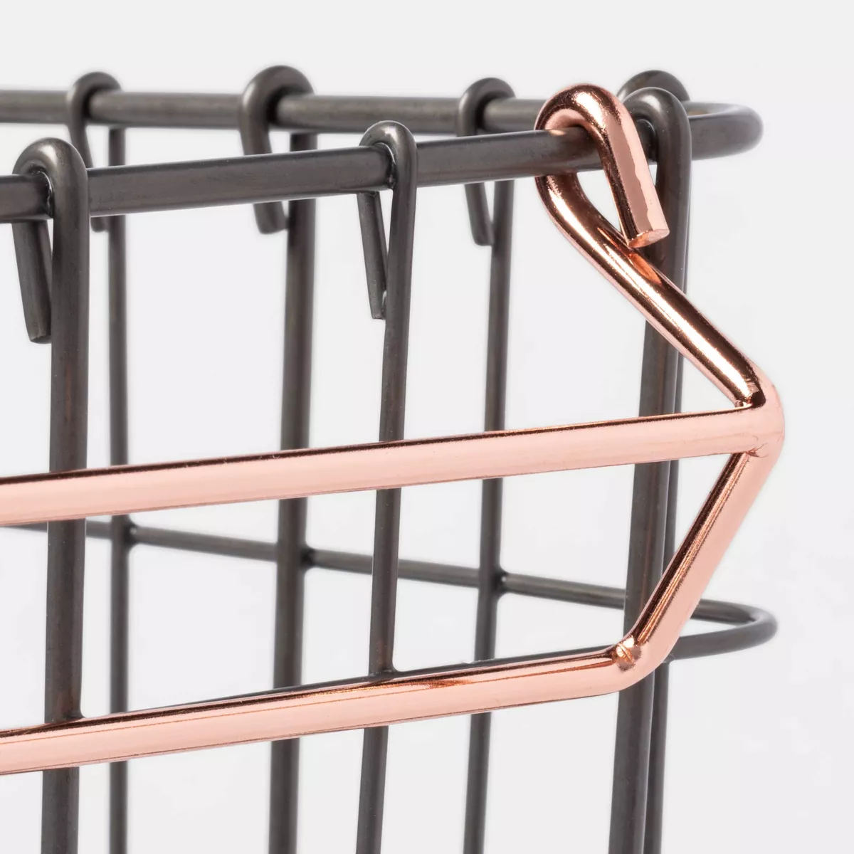 Wire Stackable Basket With Copper Handle Pewter - Threshold™