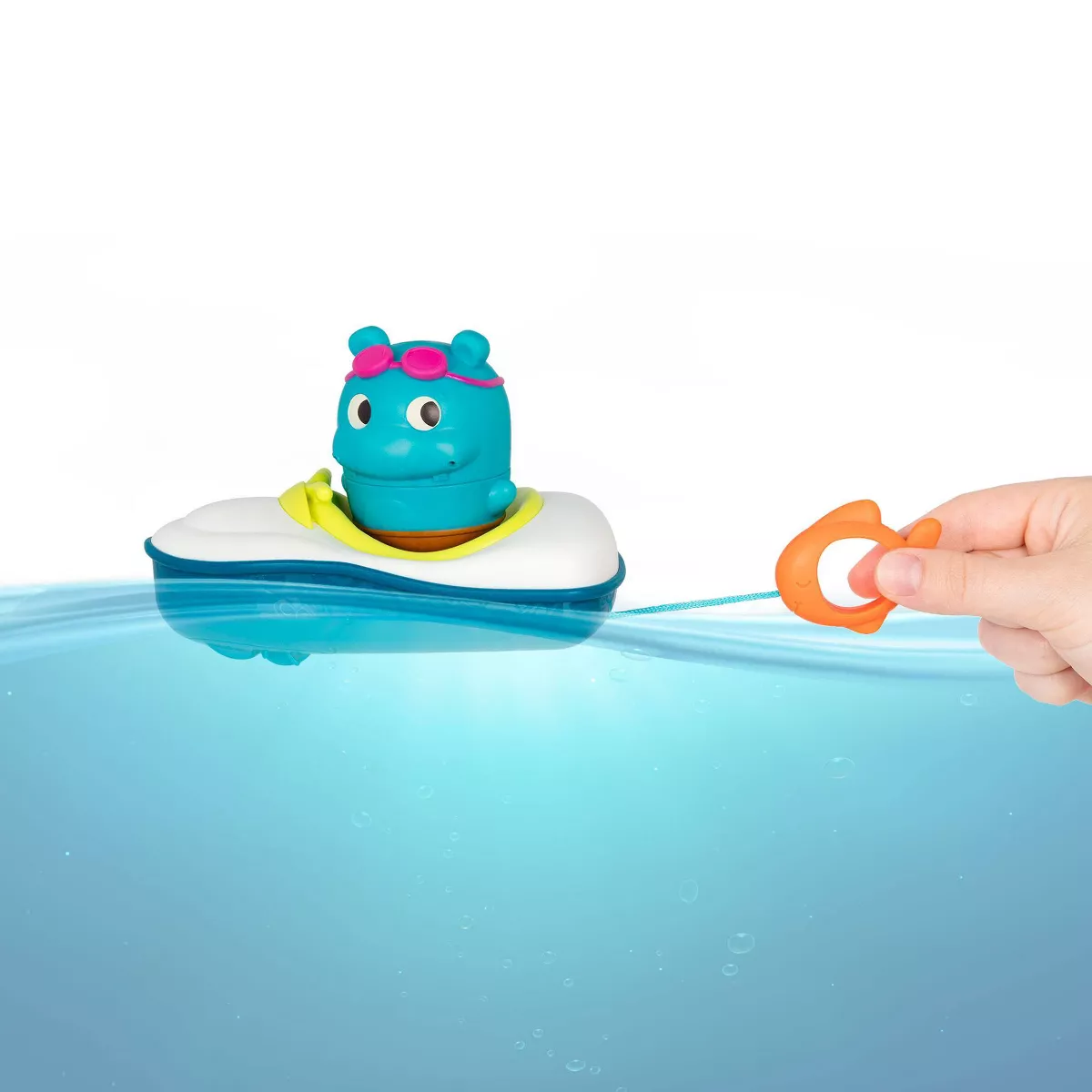 Land of B. Pull-Back Bath Boat & Toy Hippo - Pull & Go Rider