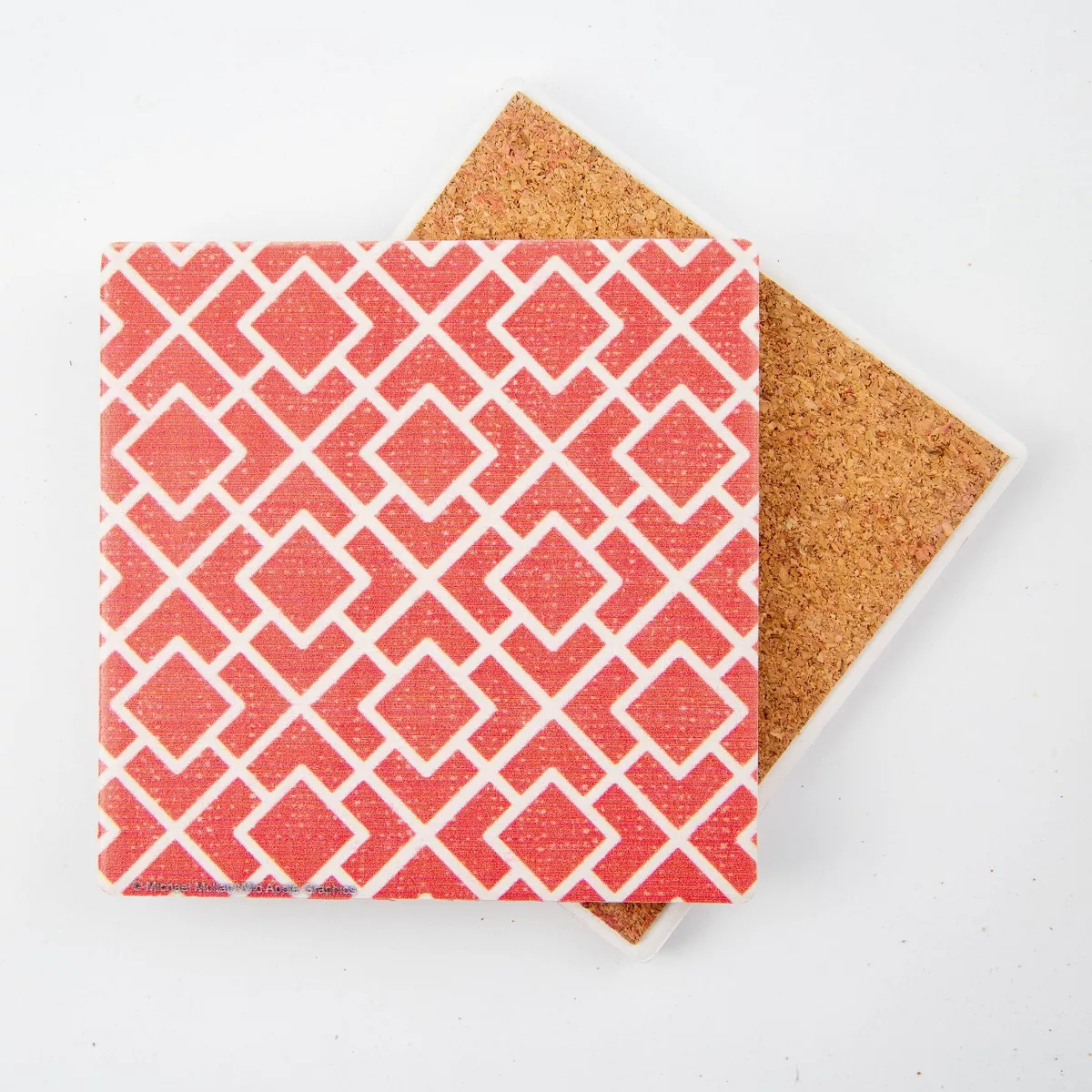 Thirstystone Red Lattice & Garden Tile 4 Piece Occasions Coaster Set