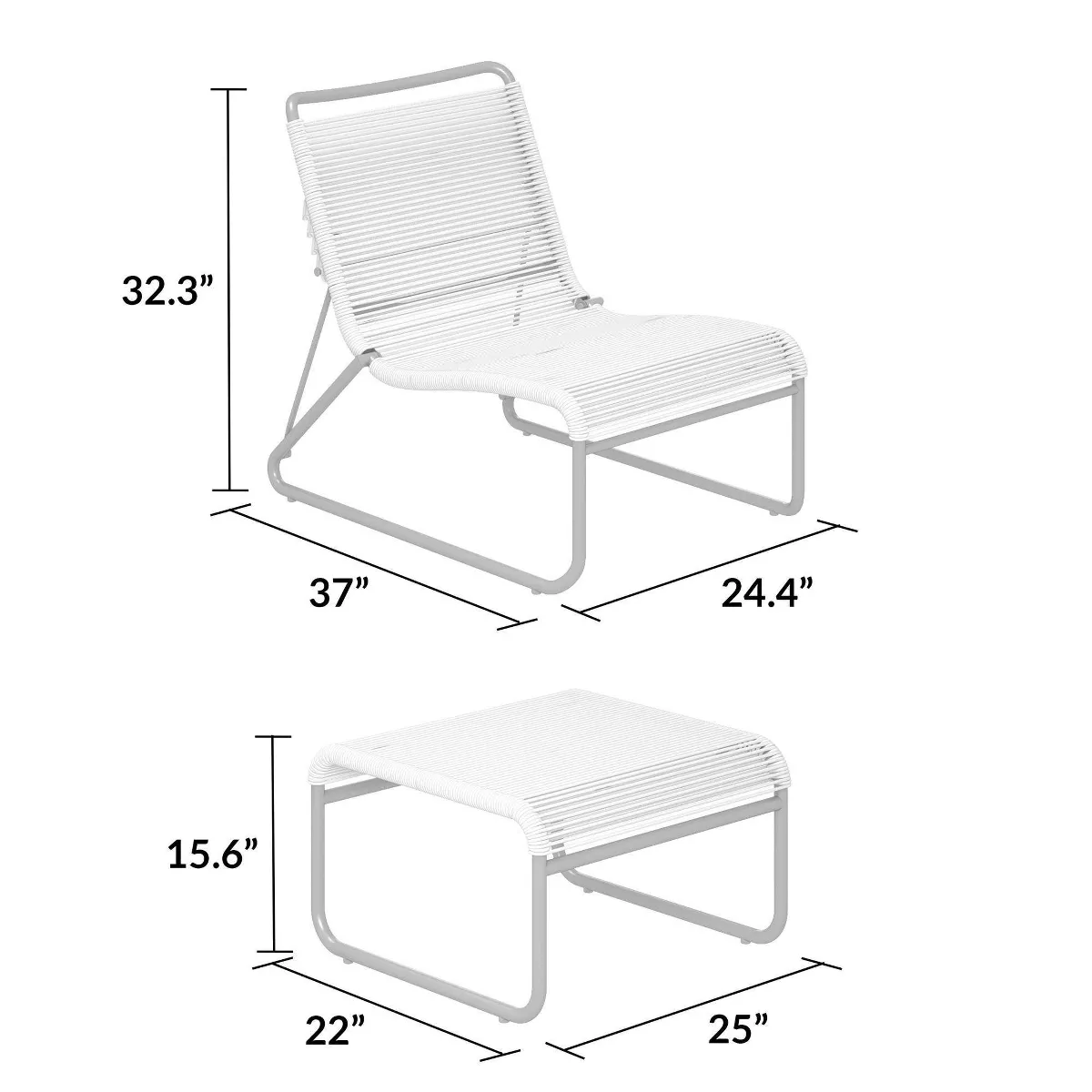 Lita 2pc Patio Lounge and Ottoman Set - CosmoLiving