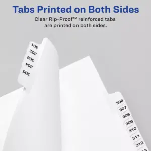 Avery-Style Legal Exhibit Side Tab Divider Title: 1-25 14 x 8 1/2 White 01430