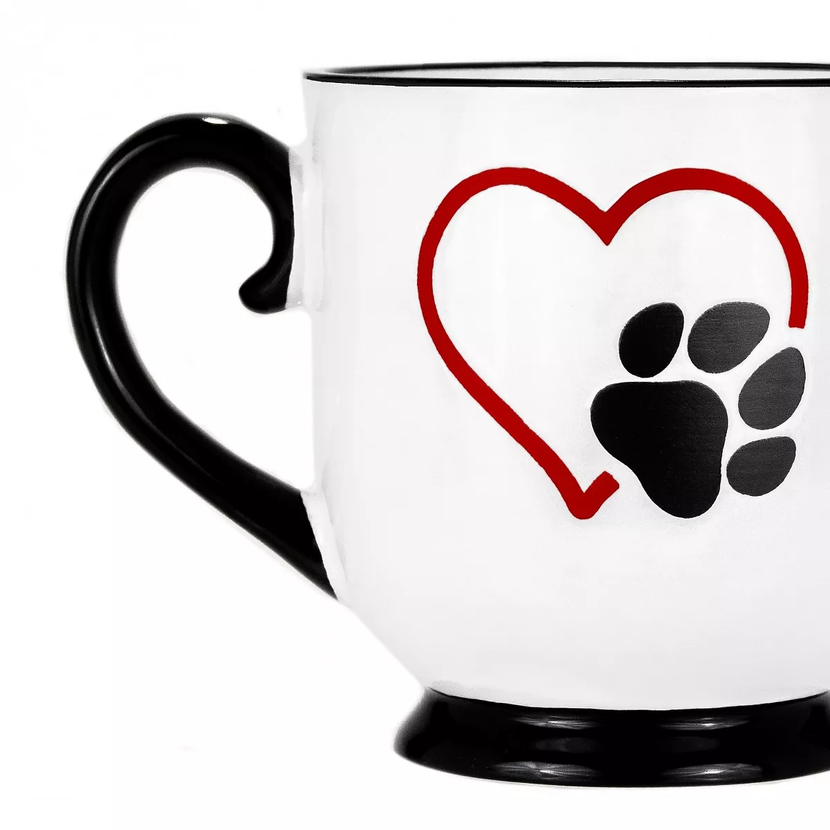 Amici Home Paw Heart Coffee Mug, 20oz, Set of 2