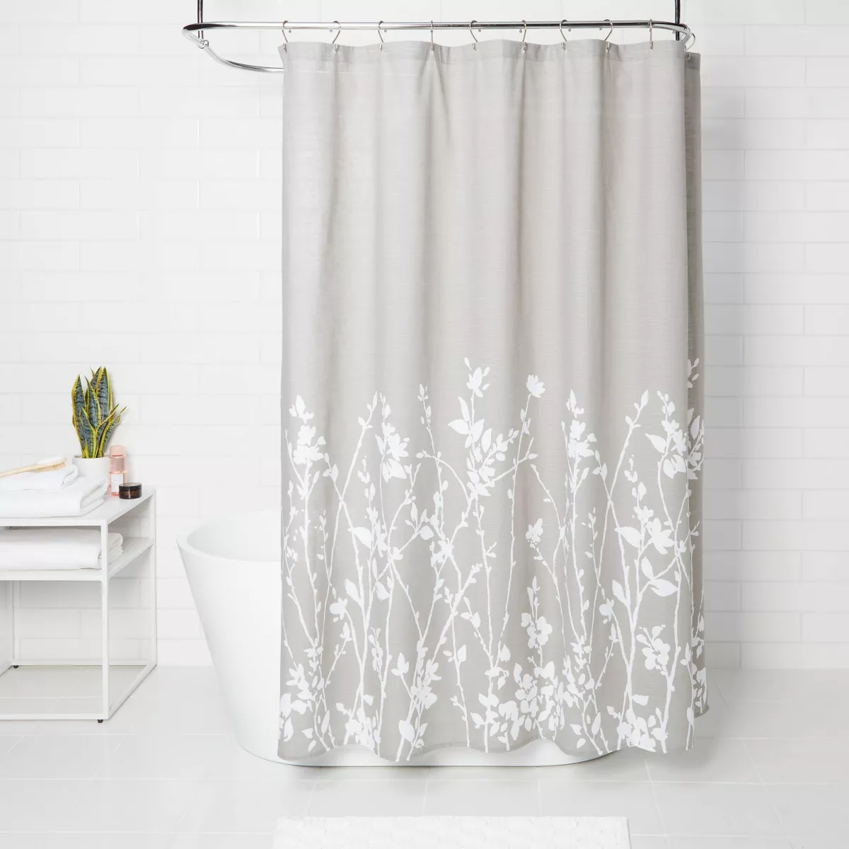 Floral Print Shower Curtain Gray - Project 62™