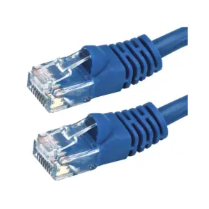 Monoprice Cat5e Ethernet Patch Cable - 1 Feet - Blue | Network Internet Cord - RJ45, Stranded, 350Mhz, UTP, Pure Bare Copper Wire, 24AWG