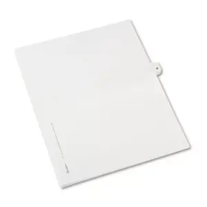 Avery-Style Legal Exhibit Side Tab Dividers 1-Tab Title P Ltr White 25/PK 01416