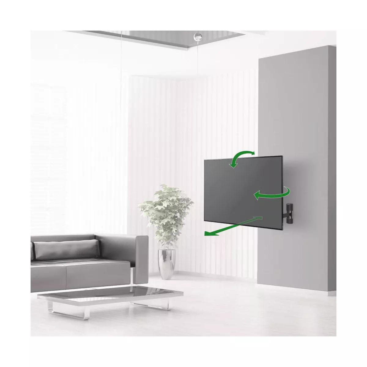 Barkan 13 - 65" Full Motion - 3 Movement Flat / Curved TV Wall Mount Black