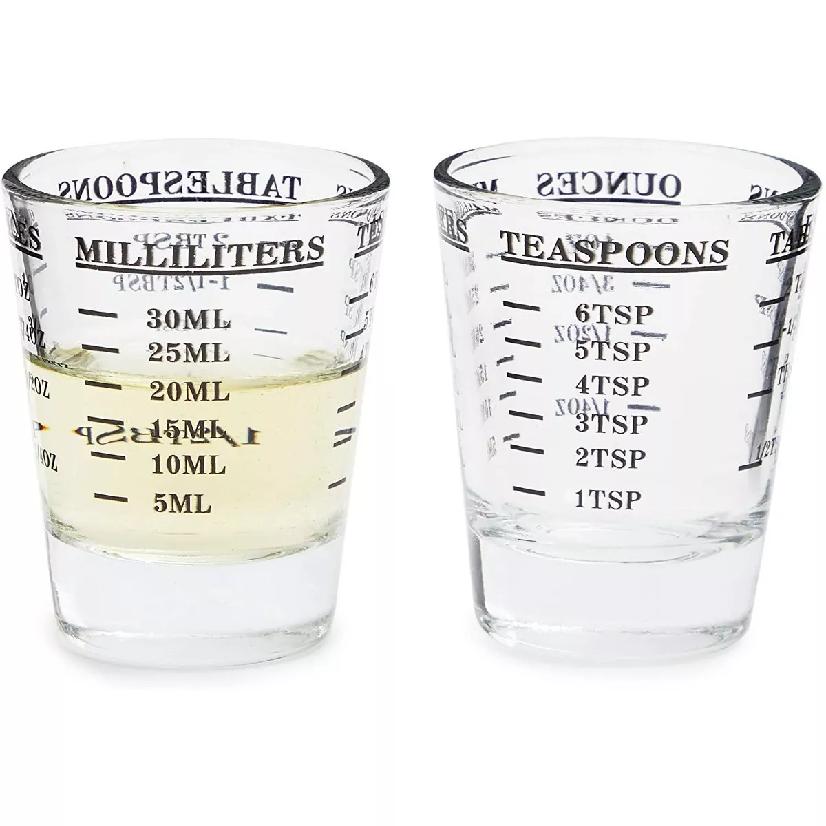 Okuna Outpost 6 Pack Clear Measuring Cup Wine Glass Espresso Shot Glasses, 1 oz / 30 ml