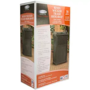 Suncast Trash Can 33 Gal. Resin & Suncast Garden Screen Gate/Fence, Java
