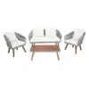 Ransin 4pc Living Set - Gray/Beige/Natural - Safavieh