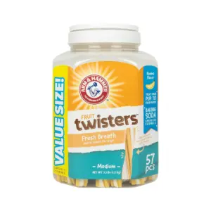 Arm & Hammer Fruit Twisters Banana Flavor Dental Dog Treats - 57ct