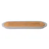 BergHOFF Leo 14.5" Bamboo Baguette Cutting Board with Tray, Mint, Gray