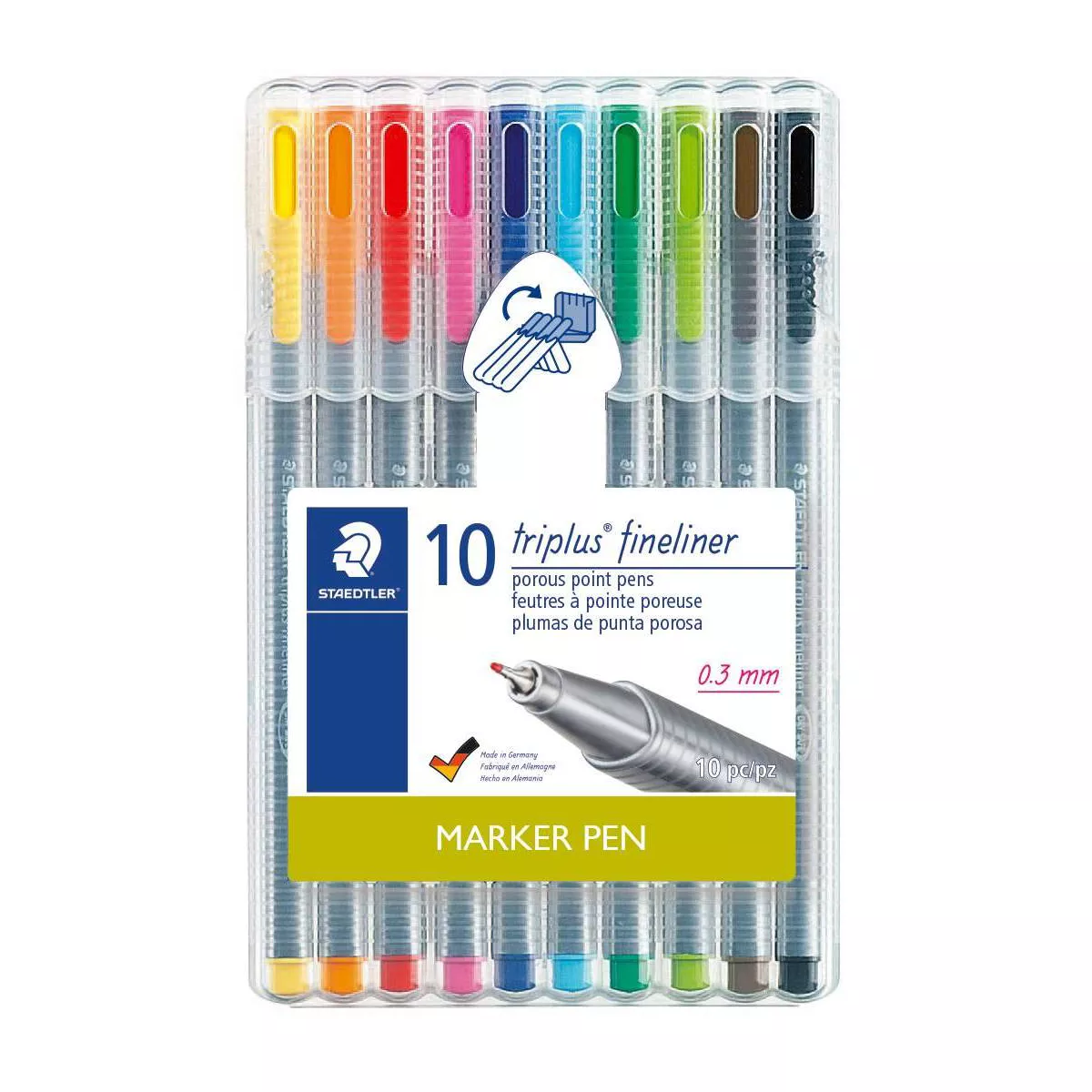 10pk Felt tip Marker Pen Multicolor - Staedtler