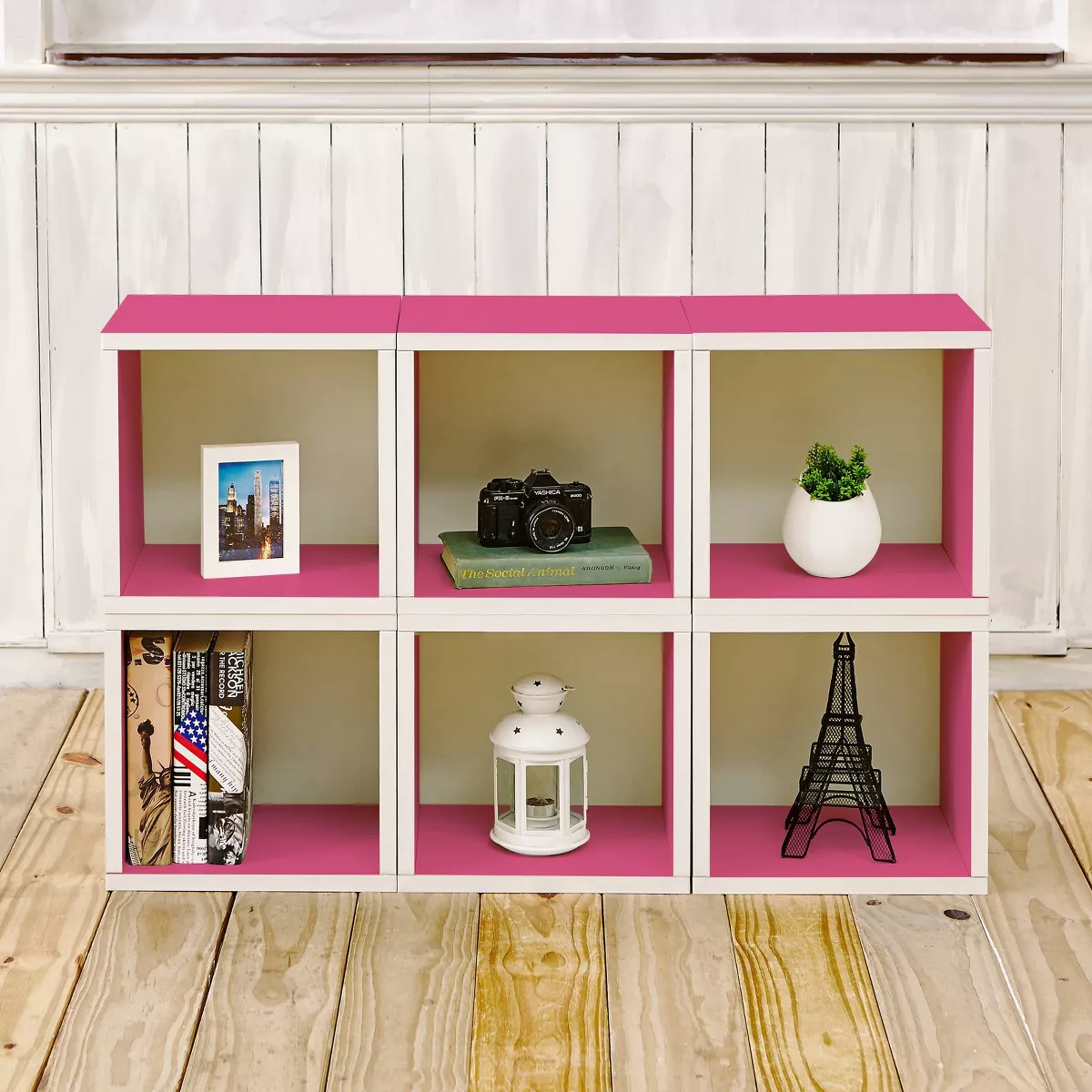 Way Basics Stackable Eco Cube Storage Cubby Organizer - Pink