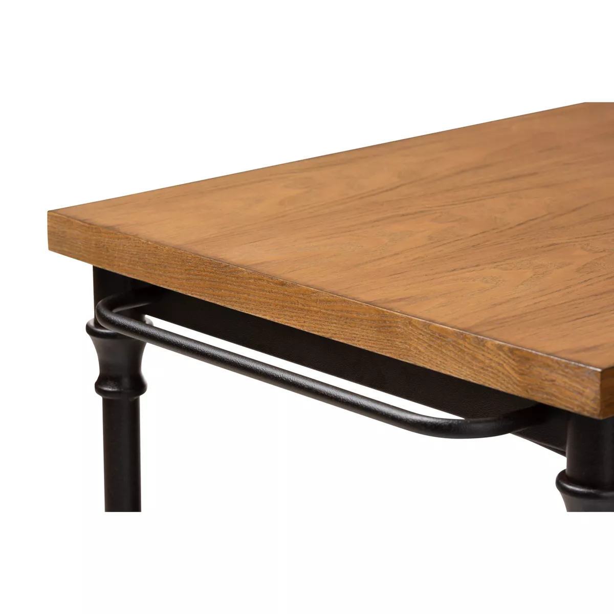 Perin Wood Finished Steel Multipurpose Kitchen Island Table Brown/Bronze - BaxtonStudio