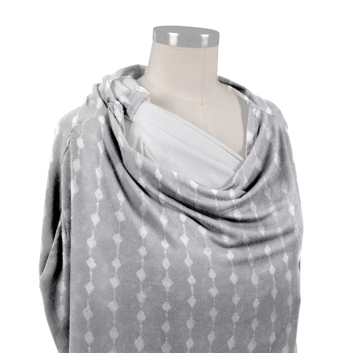Bebe au Lait Pure & Simple 5-in-1 Cover with 2 Nursing Pads - Gray Shibori